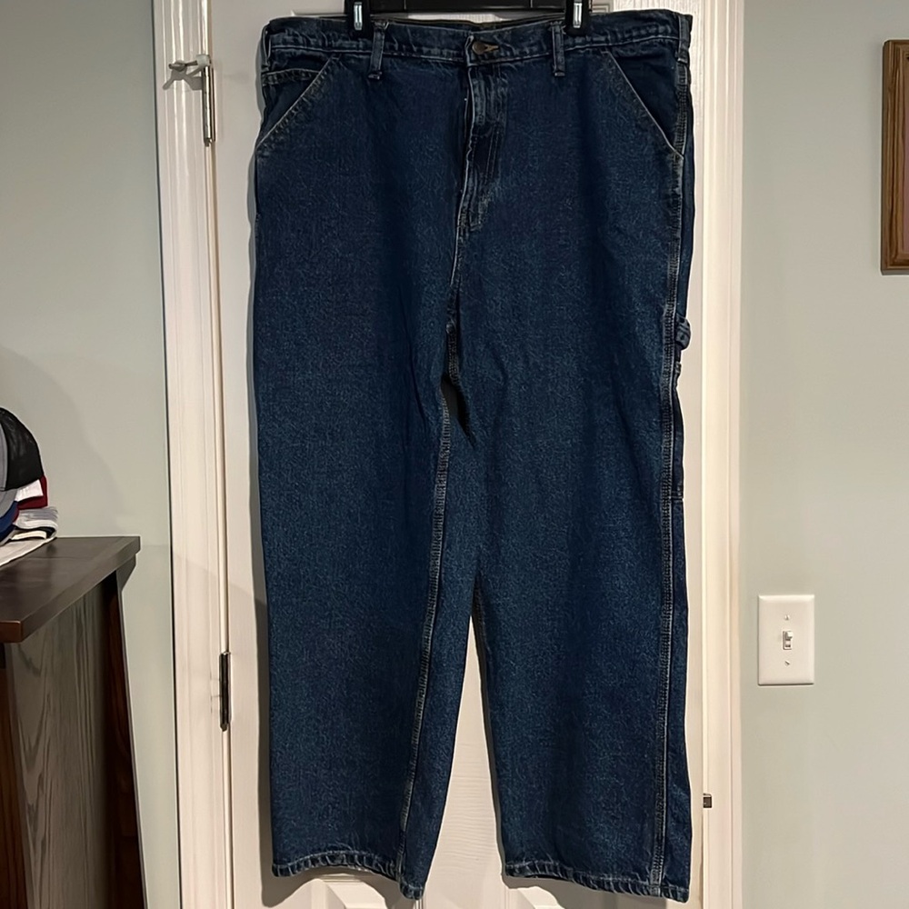 Men’s RK brand carpenter jeans. Size 42x29. Dark blue color.